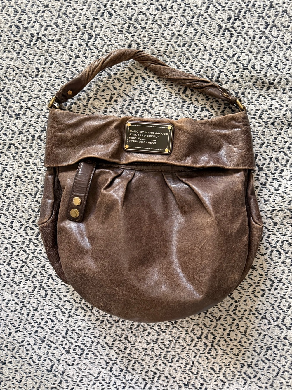 Brown Leather Shoulder Hobo Bag